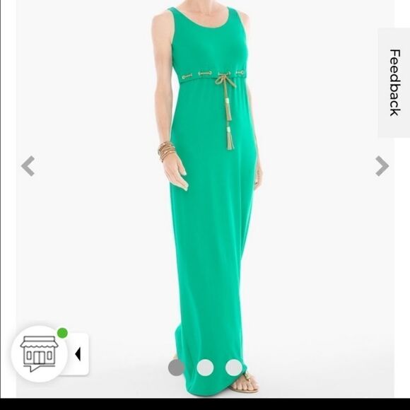 Chico’s Tie Maxi Dress | Congo Green - Picture 1 of 6